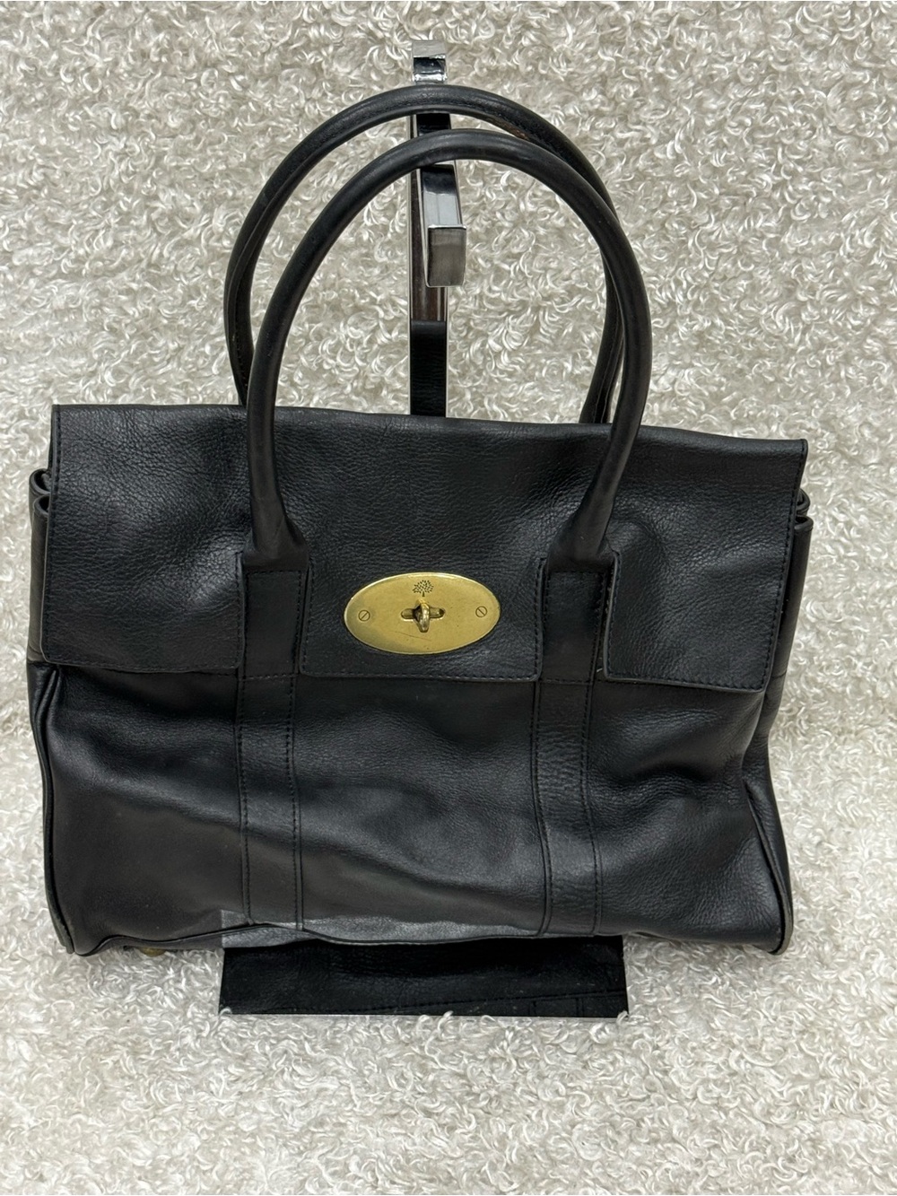 Mulberry Heritage Bayswater in Black Natural Leather